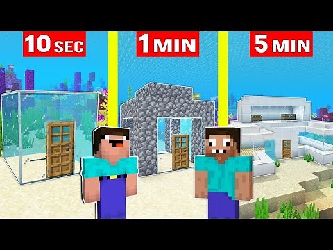 NOOB vs PRO: UNDERWATER HOUSE BUILD CHALLENGE Minecraft