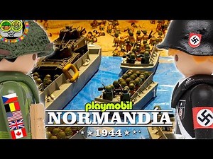 The Normandy Landing with toy soldiers Playmobil. WWII.