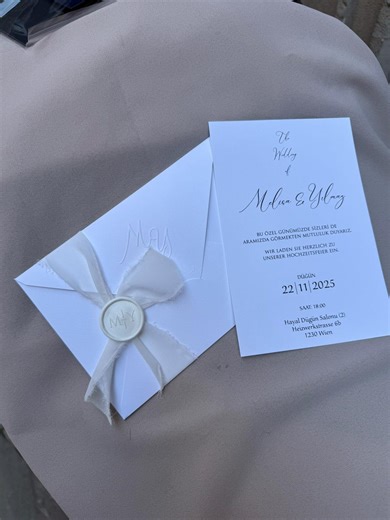 Luxury White Embossed Wedding Invitation With Wax Seal and Ribbon Minimal Elegant Invite Set Custom Names Date A5 Wedding Card - Etsy