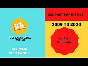 Css Past Papers | How To Download Css Past Papers In Pdf | 2009-2020