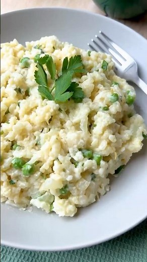 Lemon Pea Risotto | Oven Baked