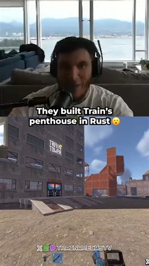 Trainwrecks Clips on Instagram: "They built Train's penthouse in Rust 😮 #fyp #trendingvideo #viral #trainwreckstv #rust #rustgame"