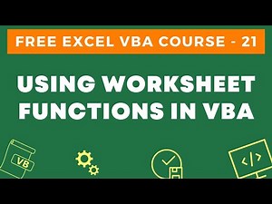 Mind Luster - Learn Free Excel VBA Course 21 Using Worksheets Functions in VBA