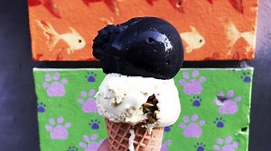 Forget the rainbow food trend with a little taste of this emo black ice cream