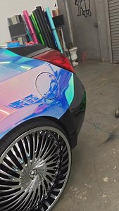 Unpopular opinion but, I like installing films my competitors can’t 🫰.. @teckwrap ‘s MCH08 Frozen Berry Neochrome requires S K I L L S 💫 .. 💪 @wrap_trap_ #carwrap #chromewrap #paintisdead | Paint is Dead
