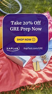 Take 20% off GRE prep that’s as real as it gets. Face your exam like you've done it before. | Kaplan Grad Prep | Facebook