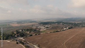 Tel Megiddo National Park Aerial view, israel the legendary site of ancient battles and biblical prophecies, drone view, 2024, Israel