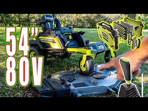 i-DRIVE! 80-Volt 54" Fabricated Deck RYOBI Zero Turn Mower with a Joystick