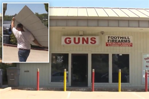 Thief cuts hole in the wall of California gun store, steals more than 50 pistols