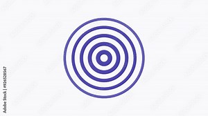 Glowing circle radio wave animation. Expanding arc waves motion graphics.