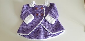 Double Breasted Baby coat Free Crochet Patterns