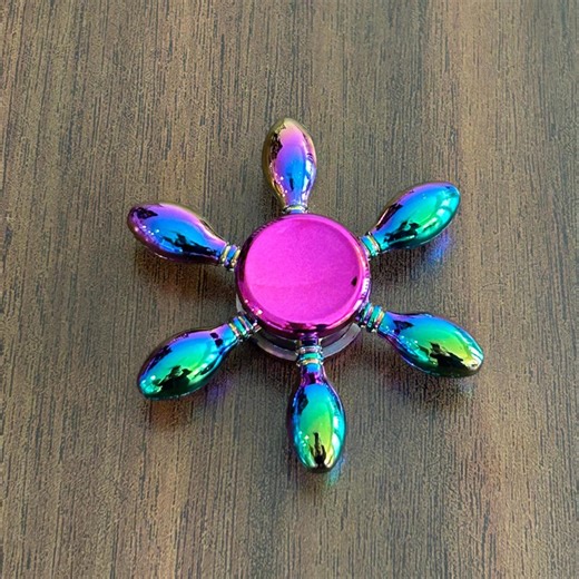 Rainbow Bowling Pin Fidget Spinner - Iridescent Metallic 6-arm Unique Sports Fan Desk Gadget - Etsy