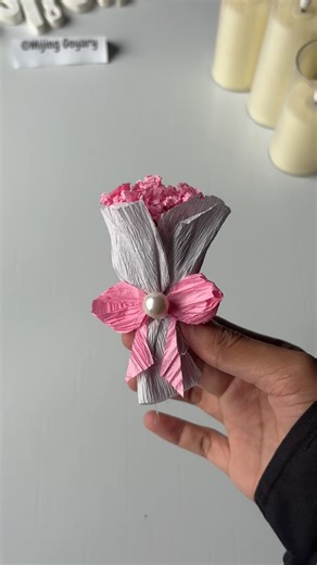 Super easy mini aesthetic bouquet 🌸Paper flower #diy #shorts