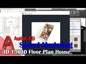 3D 15x30 House Floor Plan With AutoCAD Speed Modeling