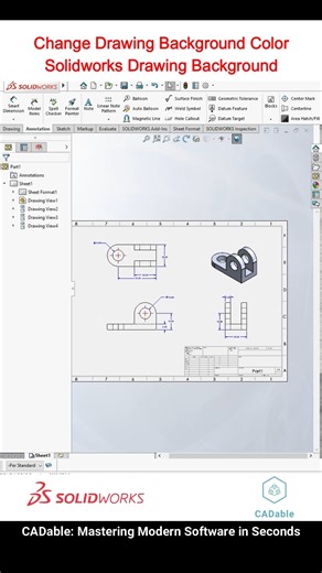 Change Drawing Background Color - Solidworks Drawing Background #solidworksdrawingbackgroundchange