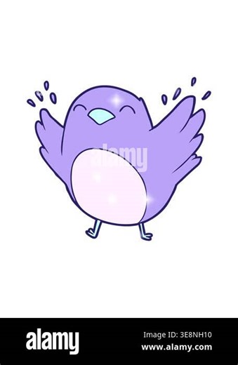 glitter effect animation of cartoon robin flapping wings Stock Video Footage - Alamy