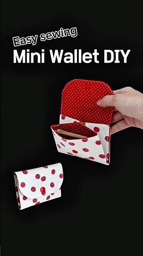 10-Minute Mini Wallet DIY 👛🧵 easy sewing / 2 Pocket Card Wallet