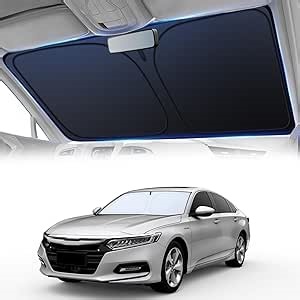 Windshield Sun Shade for Car, 4-Layer Reflective Sunshade Blocks Heat & UV, Sun Shade Windshield Keeps Interior Cooler, Pop-Up Design, Folds Quickly for Storage | for Sedans and SUVs (57"x32.6")