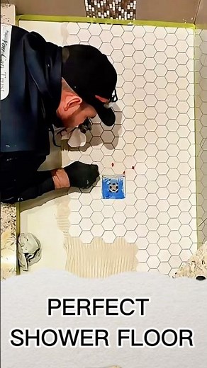 Shower pan mosaic installation.Clean and precise. #bathroomrenovation