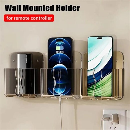 Air Conditioner Remote Holder Universal White Wall Mounted Box Storage Remote Controller Holder Phone Charging Bracket Holder | Lazada PH