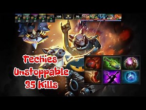 Techies Unstoppable kills - Rampage | Dota 2 Highlights