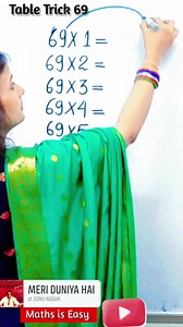Writing tables is always fun , 69 tines table Table Trick #maths #mathstricks #mathiseasy #tabletrick #shorts | Maths is easy