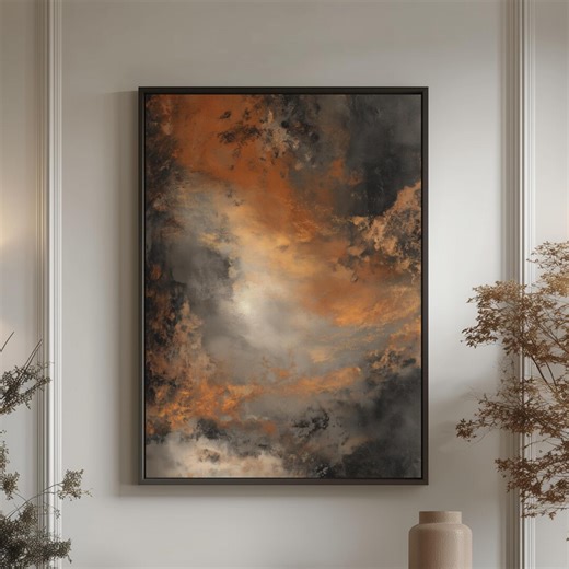 Abstract Rust Wall Art | Warm Earth Tone Poster | Minimalist Print | Elegant Home Decor - Etsy