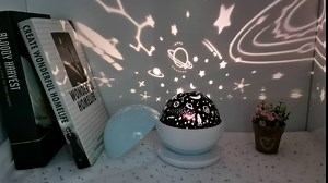Rauxe Kids Night Light, Space & Animal World Star Projector 360 Rotation - 4 LED Bulbs, 17 Color Changing, Modern, Round, Multicolor, USB Cable, 6H Auto-off, Wonderful Gift for Men, Women, Children