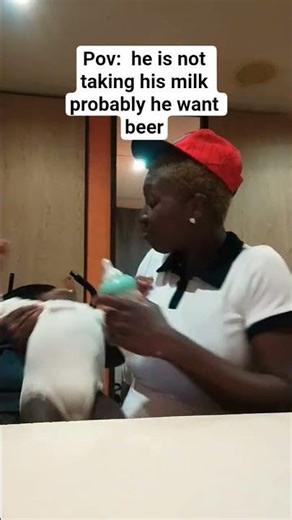 he is not taking his milk probably he want beer 😀 #viral #funny #shorts