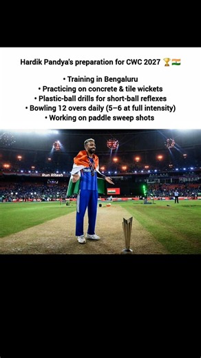 Hardik Pandya's preparation for CWC 2027 🏆🇮🇳