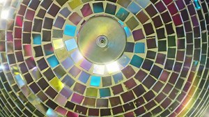 Mirror ball close up at the party