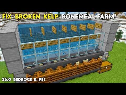 How to FIX BROKEN ZERO-TICK KELP BONEMEAL FARM in Minecraft Bedrock! (Very Easy to Fix!)