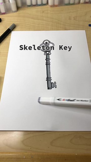 Cómo dibujar una llave esqueleto en 5 pasos