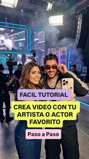 Instagram para Emprendedores I Marketing Digital | on Instagram: "Aqui te dejo los Promts que use 👇🏻 🛑Pero antes Comenta Creador para aprender Paso a paso a como usar Inteligencia Artificial para tu Negocio Promt para la foto en nano banana pro:👇🏻 POV iPhone selfie of the model (uploaded as reference) with Bad Bunny, hyper-realistic live-action. Backstage on a high-budget Bad Bunny music video / concert set. Bad Bunny looks exactly like him wearing iconic stage streetwear (designer jacket, 