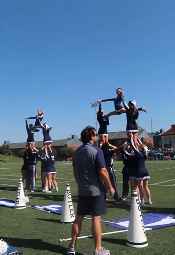 Just a recap of how BUtiful Homecoming was 💙… Butler Football is 5-0 after sending the Eagles of Morehead State back home to the nest 😈! Can’t wait to see you in Sellick next weekend to pick up where we left off! 📣 @brendamoorejamers @Varsity Spirit @Press Sports Cheer #fyp #cheer #collegecheer #butleruniversity #godawgs #football #homecoming
