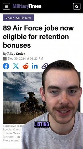 89 Air Force jobs now eligible for retention bonuses