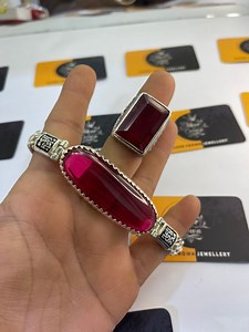 85K views · 5.6K reactions | Anari yaqoot Stone set in handcraft Silver bracelet & Ring!  Order now via DM: 9⃣2⃣3⃣1⃣0⃣7⃣4⃣0⃣8⃣3⃣9⃣6⃣ Worldwide shipping available!  Don't miss out on this timeless beauty! #SilverCrownRings #yaqoot #NaturalStones #JewelryLover | Silver crown jewellery | Facebook