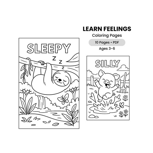 Emotions Coloring Pages for Kids Ages 3–6 – Feelings & Social Emotional Learning | Printable PDF - Etsy Canada