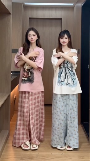 Cute girls matching pajama set outfit for women | girls sleepwear & homewear fashion #girlsoutfit