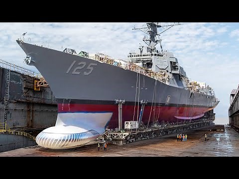 Inside US Shipyard Building and Launching Gigantic New US Navy Ships