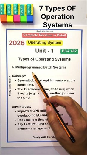 7 Types of Operating Systems ⚡ | BCA 402 | Important Topic 2026 | Operating System