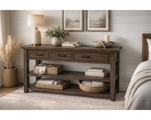 50" Flip Top Console Table – Reclaimed Solid Pine, Barnwood Brown Farmhouse Entryway Table - Etsy