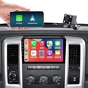 FELLOSTAR Radio Upgrade for Dodge Ram 1500 2500 3500 2009/2010/2011/2012,Car Stereo Replacement with Carplay & Android Auto 4-Core CPU 2+32G 10 Inch Touch Screen Bluetooth GPS Navigation DSP, Black