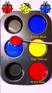 Vibrant Color Mixing Acrylic Paint (Blue+Yellow+Red = ?) | Satisfying ASMR Tutorial #colormixing