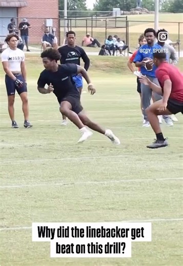 Why did the linebacker get beat on this drill? #football