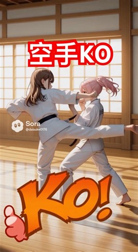 空手女子KOシーン