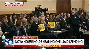 Protesters interrupt a House hearing on USAID spending, demanding that funding be restored to PEPFAR, but "the funding was restored" says Rep. Brian Mast. | Fox News