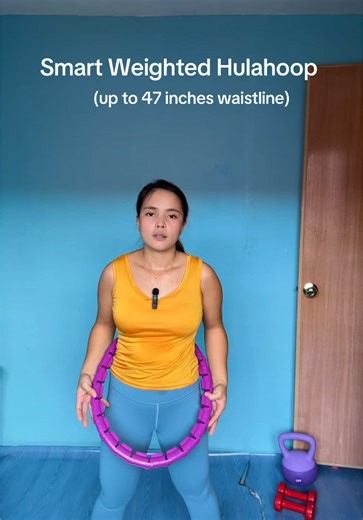 Smart Weighted Hulahoop, fun and easy workout at home💪 #hulahoopworkout #weightedhulahoop #smarthulahoop #hulahoop #homeworkout