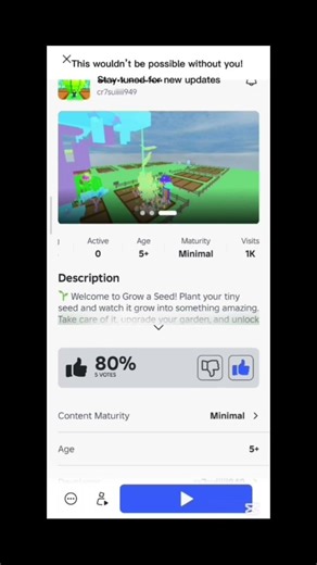 Thank you for 1K visits. #roblox #robloxgame #gaming #robloxdev