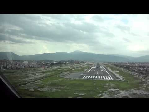 A320 Day Appr & Ldg RWY 02 Kathmandu International Airport - Cockpit View